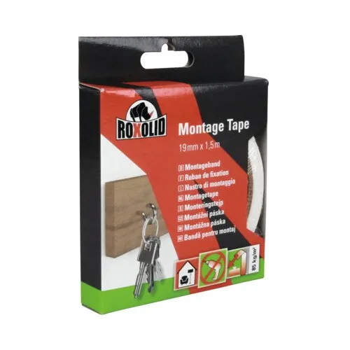 Banda adeziva ROXOLID alba 19mm x 1, 5m, rezistenta, pentru interior