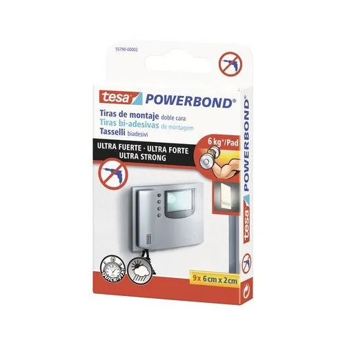 Banda adeziva Tesa Powerbond, 6x2 cm, set 9 bucati, sustine pana la 6 kg
