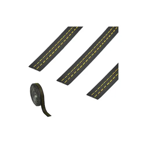 Banda autoadeziva imitatie piele neagra cu cusaturi diverse 2m — imaginea 4