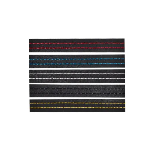 Banda autoadeziva imitatie piele neagra cu cusaturi diverse 2m