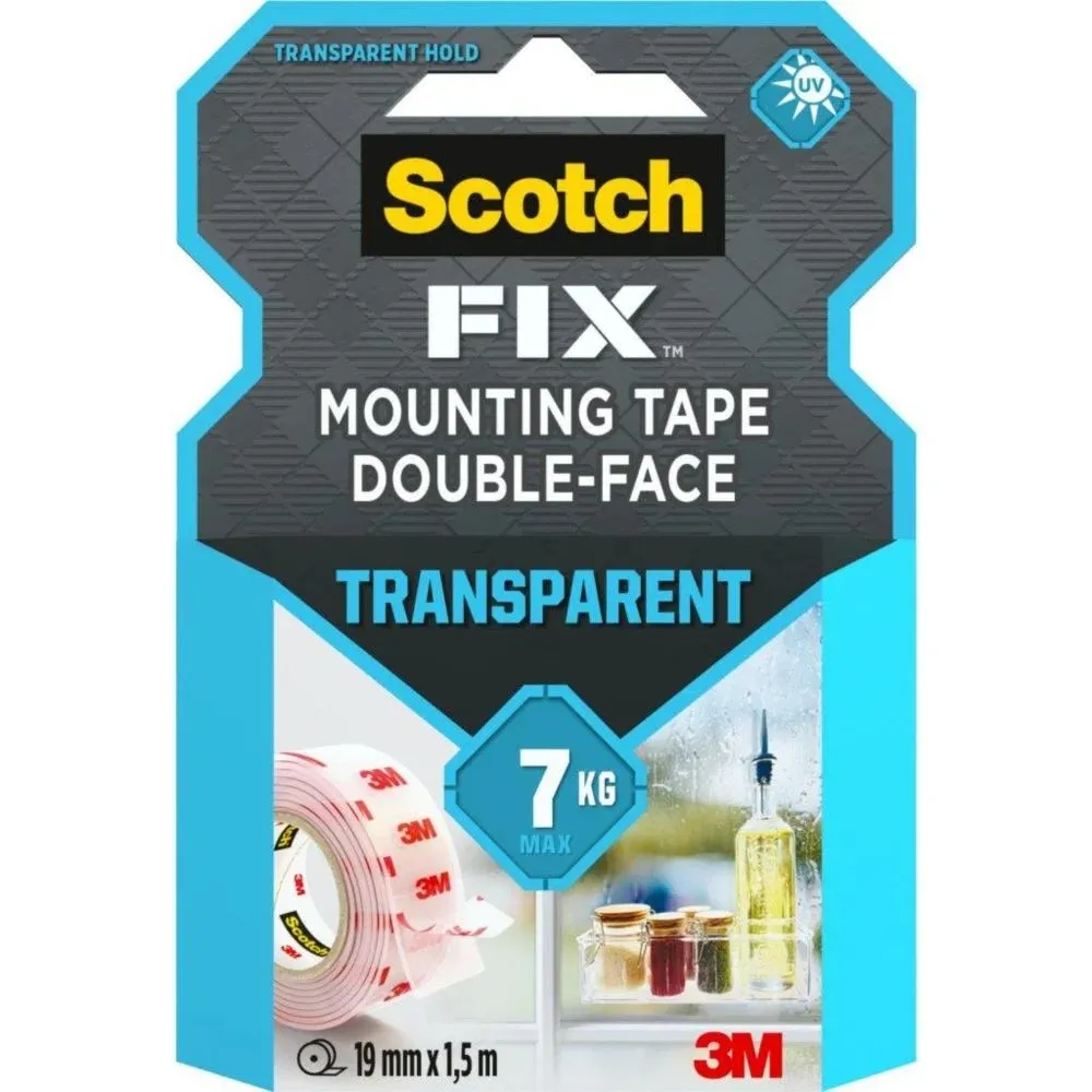Banda dublu adeziva 3M ScotchFIX, 19 mm, L 1.5 m, transparent