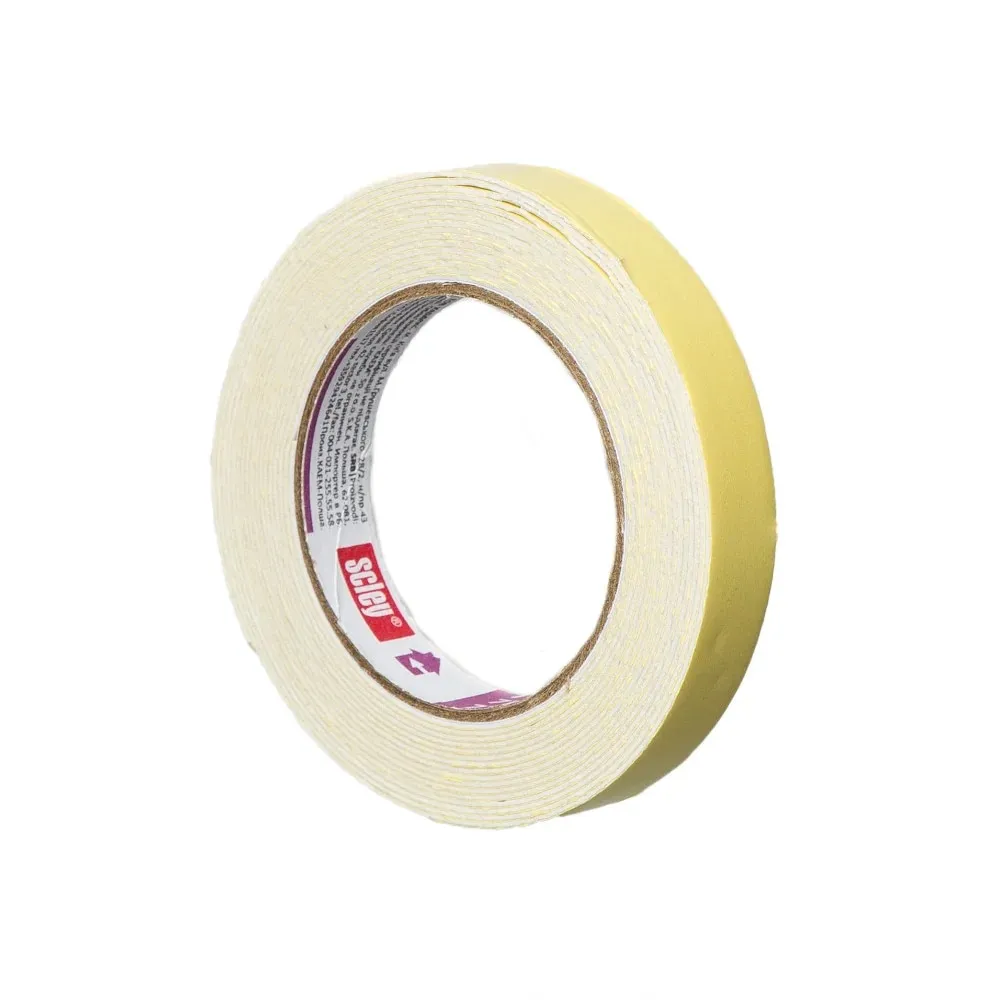 Banda dublu adeziva Scley, pentru montaj interior, 19 mm x 5 m, bej