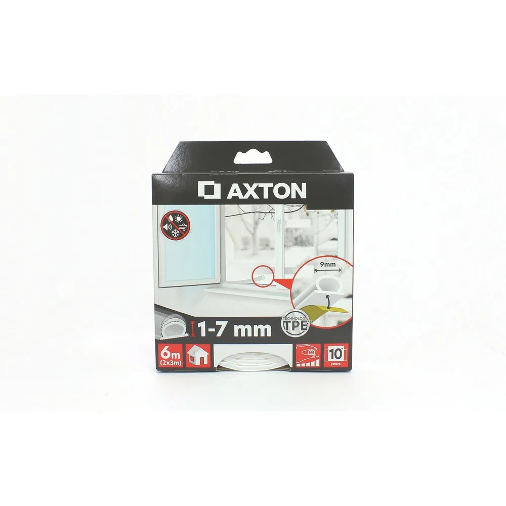 Banda etansare Axton, alb, 1-7 mm, 6 m, pentru usi si ferestre