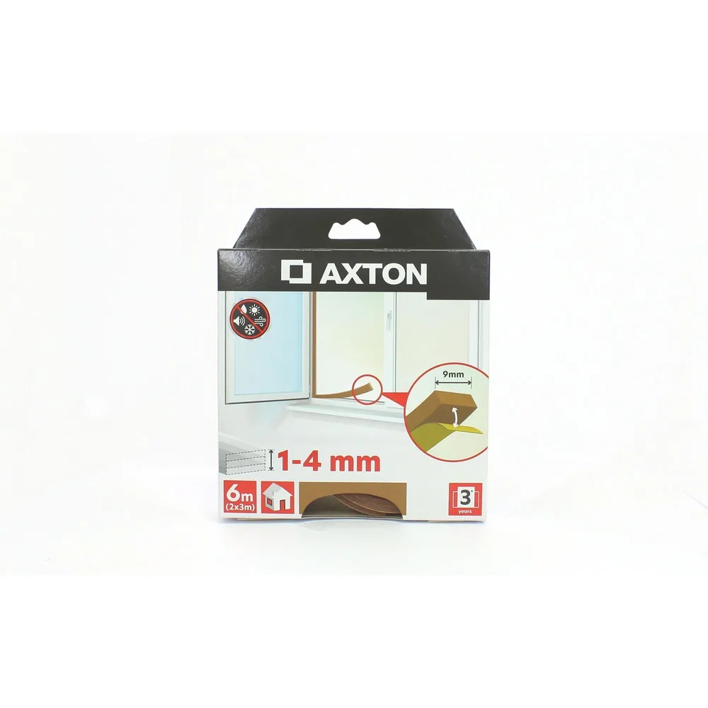 Banda etansare Axton, maro, 1-4 mm, 6 m, pentru usi si ferestre