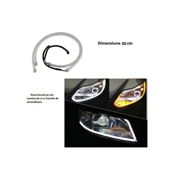Banda flexibila LED DRL cu functie de semnalizare 30cm