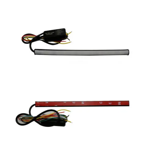 Banda LED DRL 30cm 12V lumina alba semnalizare dinamica galbena cu flash — imaginea 3