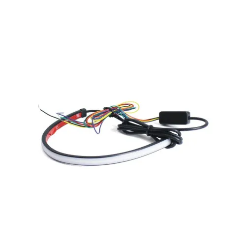 Banda LED DRL 30cm 12V lumina alba semnalizare dinamica galbena cu flash