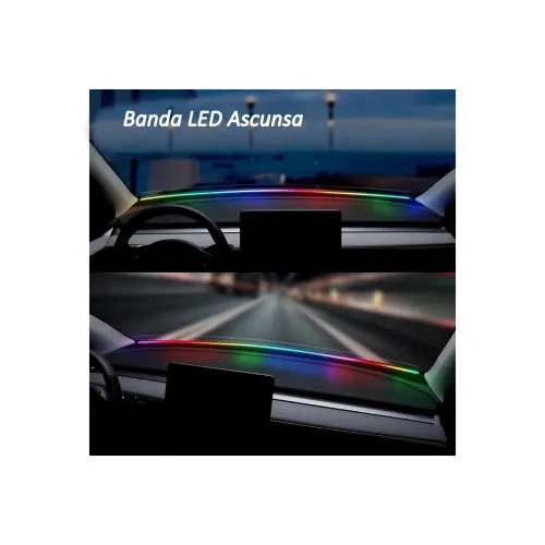 Banda LED lumina ambientala parbriz RGB digital magic light