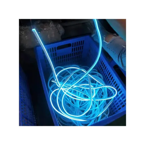 Banda led neon decorativ auto albastru 5 m 12V cu alimentator 220V inclus — imaginea 3