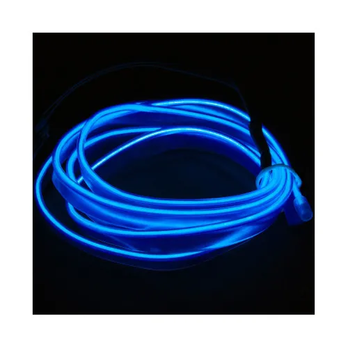 Banda led neon decorativ auto albastru 5 m 12V cu alimentator 220V inclus