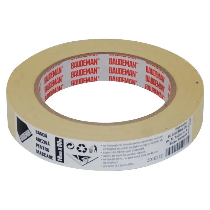 Banda mascare Baudeman 4359 - 40, alb, interior, 50 m x 19 mm