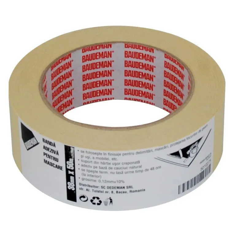 Banda mascare Baudeman 4359 - 43, alb, interior, 50 m x 38 mm