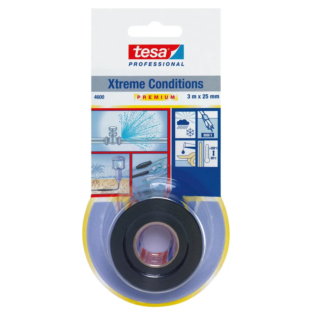 Banda pentru reparatii, tesa 4600, silicon, negru, 3 m x 25 mm