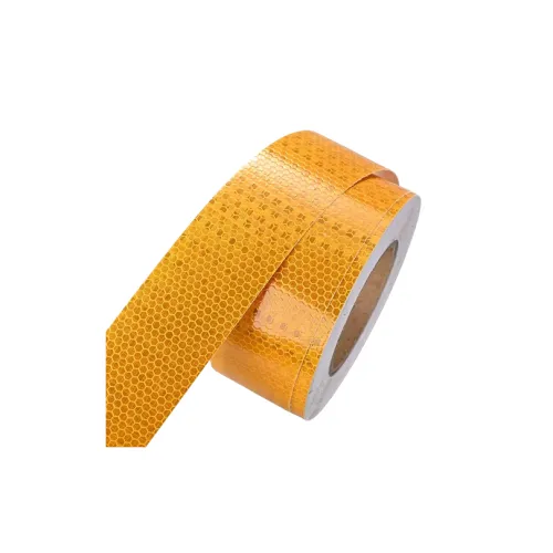 Banda reflectorizanta tip fagure culoare Galben 5cmx25m — imaginea 3