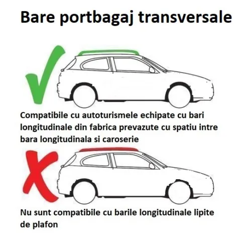 Bara portbagaj universala transversala din aluminiu cu cheie 120cm Cod: FLEX Argintiu — imaginea 5