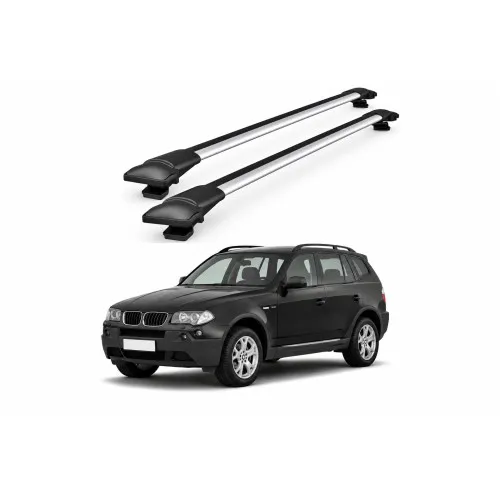 Bare portbagaj transversale auto aluminiu compatibile BMW X3 (E83) SUV 2003-2010 92-96 cm