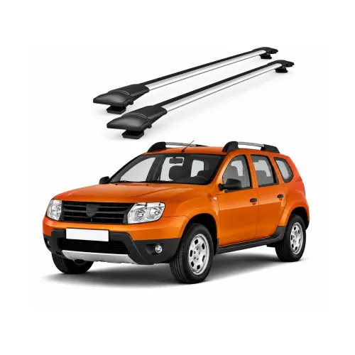 Bare portbagaj transversale auto aluminiu compatibile Dacia Duster I (Hs) SUV 2010-2013 84-84 cm