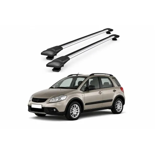 Bare portbagaj transversale auto aluminiu compatibile Fiat Sedici MPV 2006-2013 92-92 cm