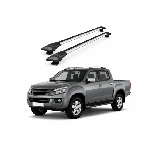 Bare portbagaj transversale auto aluminiu compatibile Isuzu D-Max (Rt50) cabina dubla 2012-2015 92-92 cm