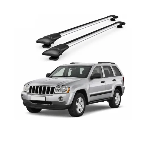 Bare portbagaj transversale auto aluminiu compatibile Jeep Grand Cherokee (Wk) SUV 2005-2010 96-96 cm