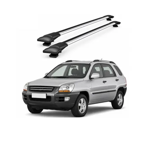 Bare portbagaj transversale auto aluminiu compatibile Kia Sportage (Je/Km) SUV 2004-2010 84-84 cm