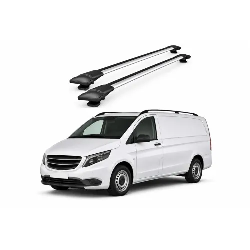 Bare portbagaj transversale auto aluminiu compatibile Mercedes Benz Vito (W447) Van 2015-> 116-120 cm