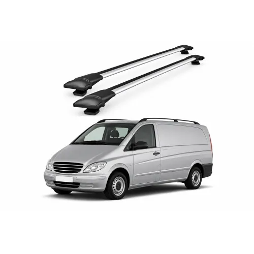 Bare portbagaj transversale auto aluminiu compatibile Mercedes Benz Vito (W639) Van 2003-2014 116-120 cm