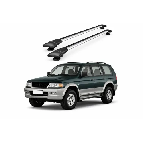Bare portbagaj transversale auto aluminiu compatibile Mitsubishi Pajero Sport (Mk1) SUV 1996-2008 96-96 cm