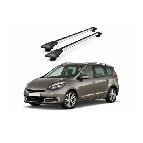 Bare portbagaj transversale auto aluminiu compatibile Renault Grand Scenic (Mk3) MPV 2009-2016 92-92 cm