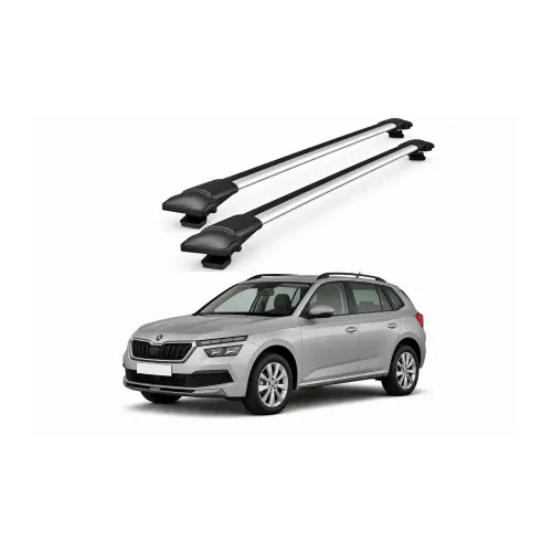 Bare portbagaj transversale auto aluminiu compatibile Skoda Kamiq SUV 2019-> 80-84 cm