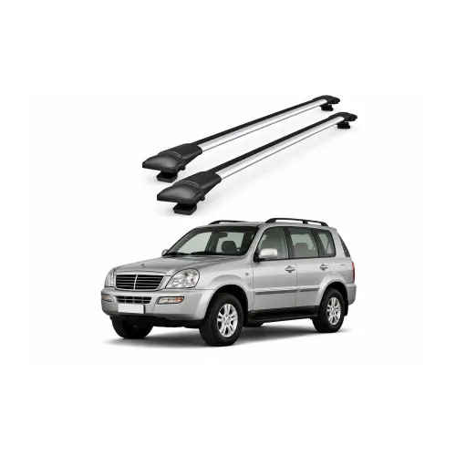 Bare portbagaj transversale auto aluminiu compatibile SsangYong Rexton (Y200) SUV 2001-2005 80-84 cm