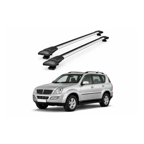 Bare portbagaj transversale auto aluminiu compatibile SsangYong Rexton (Y250) SUV 2006-2012 80-84 cm
