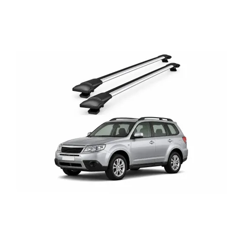 Bare portbagaj transversale auto aluminiu compatibile Subaru Forester (SH) SUV 2008-2012 80-84 cm