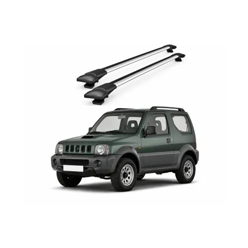 Bare portbagaj transversale auto aluminiu compatibile Suzuki Jimny (Mk3) SUV 1998-2018 84-84 cm