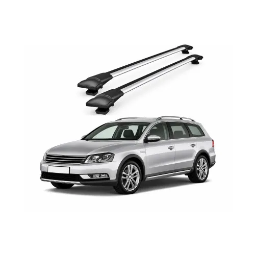 Bare portbagaj transversale auto aluminiu compatibile Volkswagen Passat Alltrack (B7) combi 2012-2015 80-88 cm