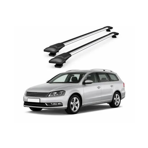 Bare portbagaj transversale auto aluminiu compatibile Volkswagen Passat Variant (B7) combi 2010-2014 80-88 cm