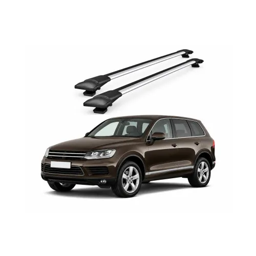 Bare portbagaj transversale auto aluminiu compatibile Volkswagen Touareg II (7P) SUV 2011-2018 92-96 cm