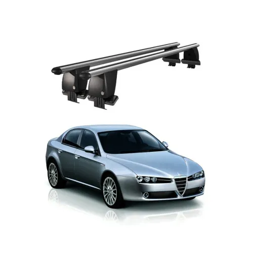 Bare transversale portbagaj auto aluminiu compatibile plafon neted Alfa Romeo 159 2005-2013 argintii sau negre Kit-109
