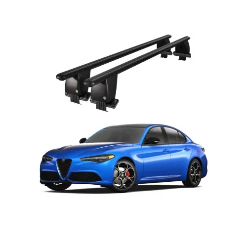 Bare transversale portbagaj auto aluminiu compatibile plafon neted Alfa Romeo Giulia 2016-> argintii sau negre Kit-109 — imaginea 2