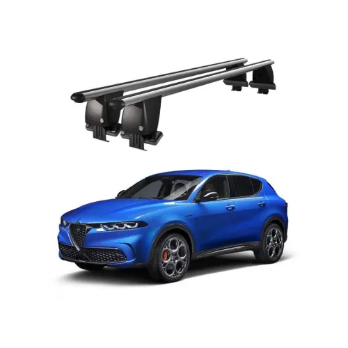 Bare transversale portbagaj auto aluminiu compatibile plafon neted Alfa Romeo Tonale 965 2022-> argintii sau negre Kit-101