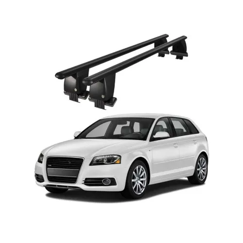 Bare transversale portbagaj auto aluminiu compatibile plafon neted Audi A3 8PA Sportback 2004-2012 argintii sau negre Kit-108 — imaginea 2