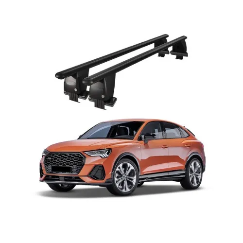 Bare transversale portbagaj auto aluminiu compatibile plafon neted Audi Q3 F3 Sportback 2019-> argintii sau negre Kit-101 — imaginea 2