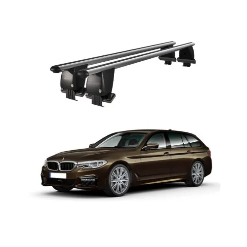 Bare transversale portbagaj auto aluminiu compatibile plafon neted BMW Seria 5 G31 Touring 2017-> argintii sau negre Kit-101