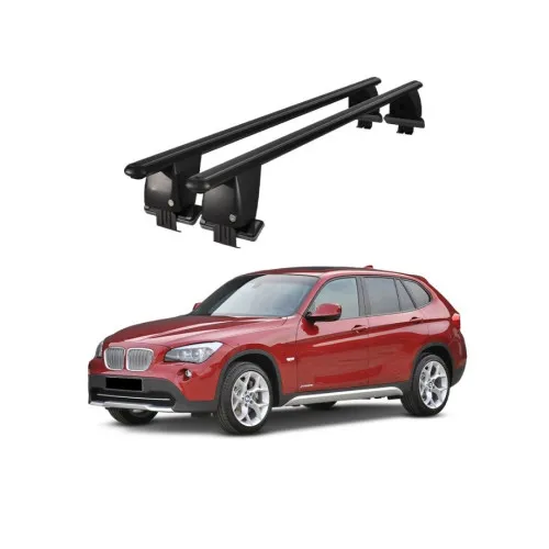 Bare transversale portbagaj auto aluminiu compatibile plafon neted BMW X1 E84 2009-2012 argintii sau negre Kit-103 — imaginea 2