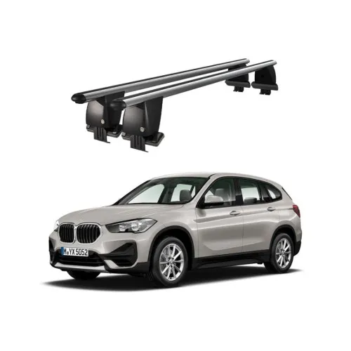 Bare transversale portbagaj auto aluminiu compatibile plafon neted BMW X1 F48 2019-> argintii sau negre Kit-101