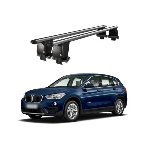 Bare transversale portbagaj auto aluminiu compatibile plafon neted BMW X1 F48 2015-2019 argintii sau negre Kit-102