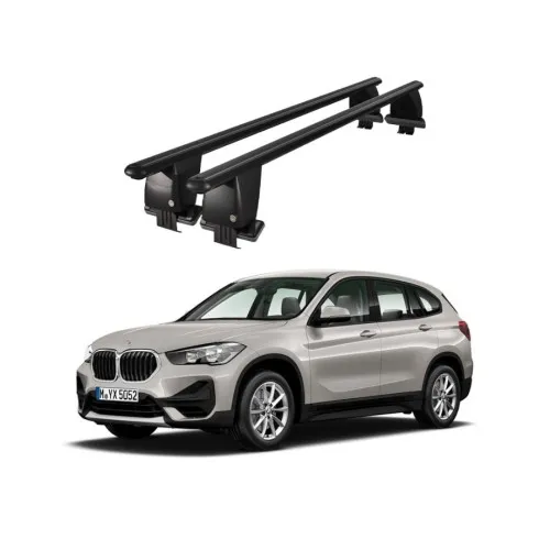 Bare transversale portbagaj auto aluminiu compatibile plafon neted BMW X1 F48 2019-> argintii sau negre Kit-101 — imaginea 2