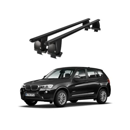 Bare transversale portbagaj auto aluminiu compatibile plafon neted BMW X3 F25 2010-2017 argintii sau negre Kit-102 — imaginea 2