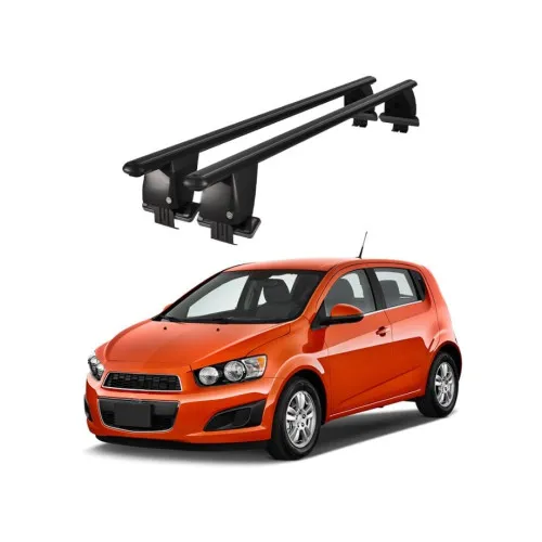 Bare transversale portbagaj auto aluminiu compatibile plafon neted Chevrolet Aveo T300 Hatchback 2012-2016 argintii sau negre Kit-101 — imaginea 2