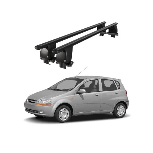 Bare transversale portbagaj auto aluminiu compatibile plafon neted Chevrolet Aveo T250 Hatchback 2005-2011 argintii sau negre Kit-109 — imaginea 2